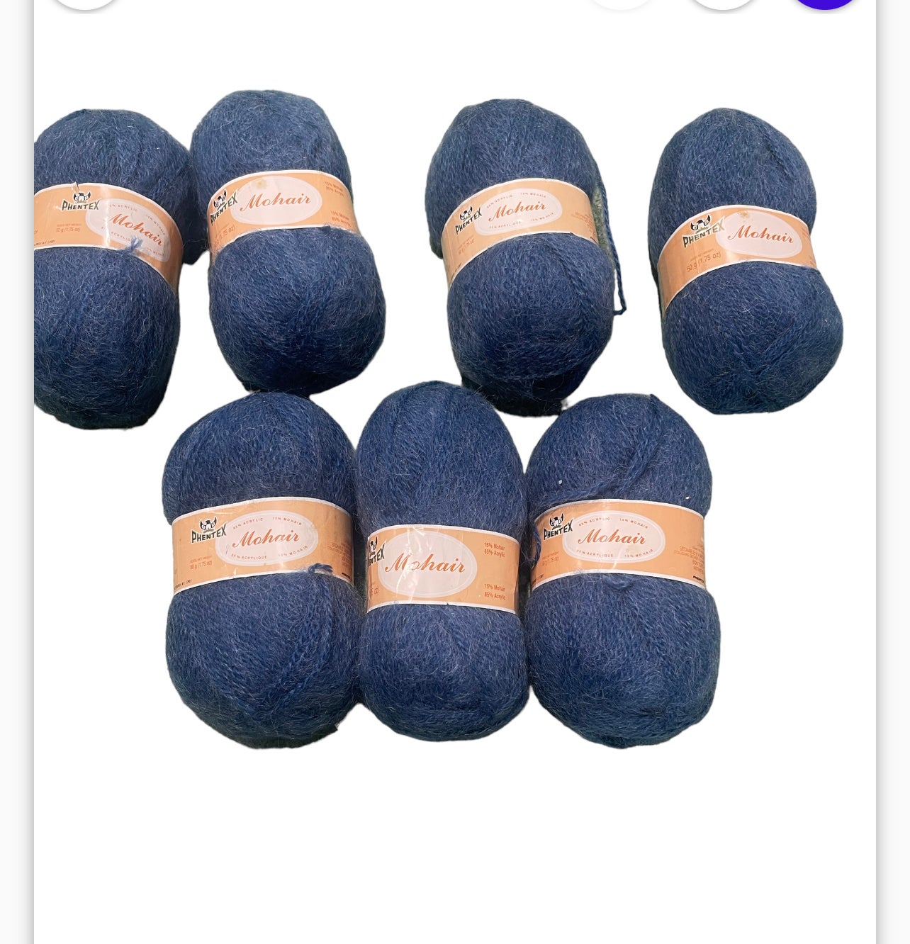 Phentex Mohair Yarn 7 Skeins