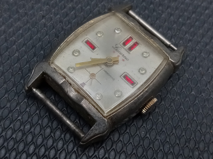 Vintage LUCERNE Art Deco Watch Manual Wind Gemstone Rinestone Fancy RUNS AS IS