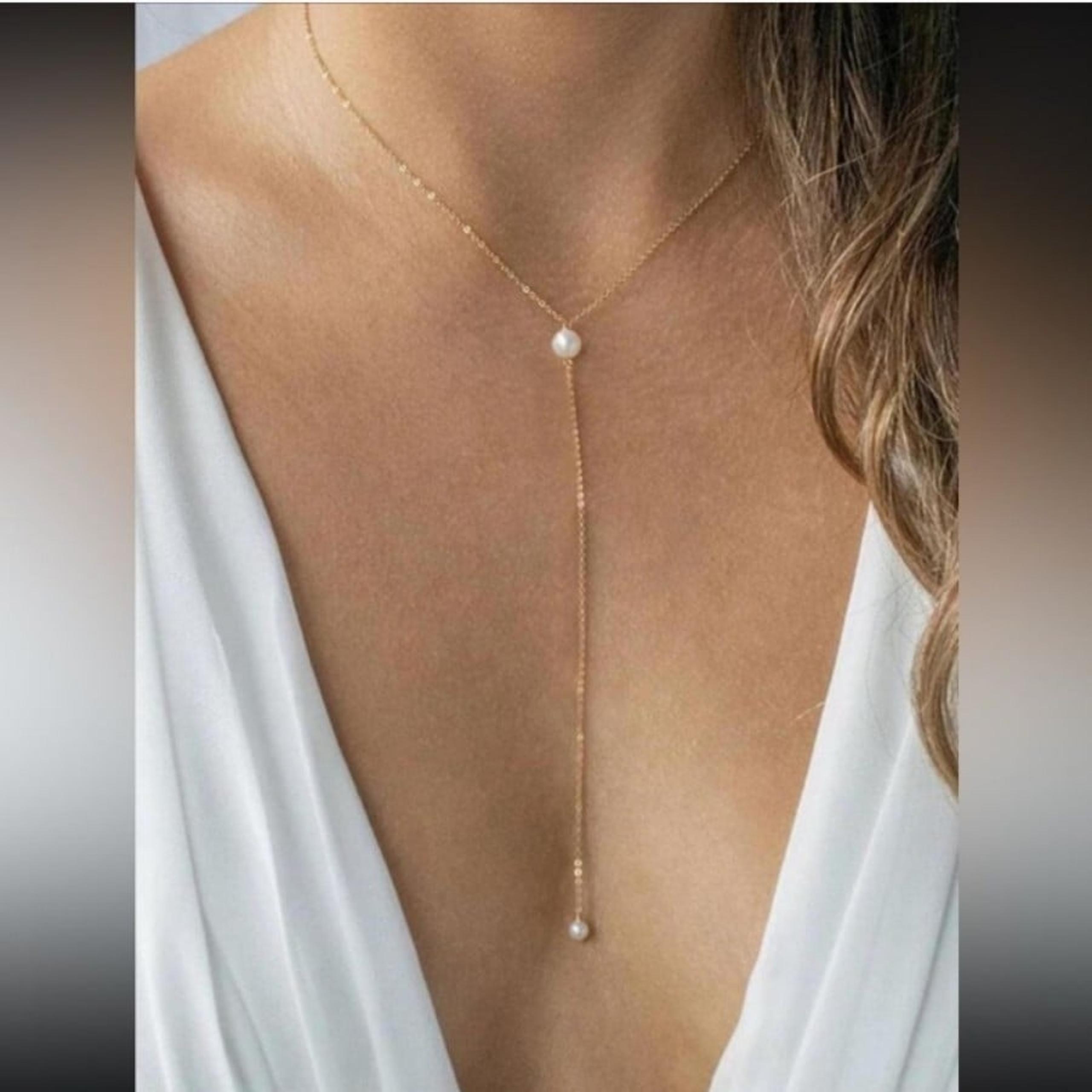 Anthropologie Pearl Drop Y-Necklace