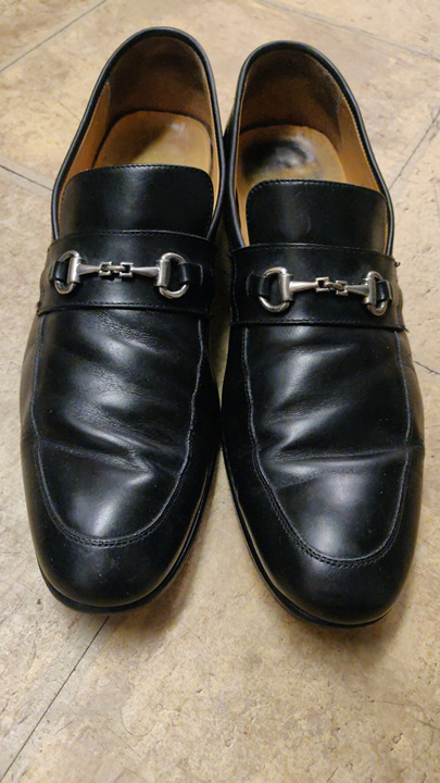 Massimo Matteo 9.5M horsebit loafers black silver buckle 7260 made in Italy