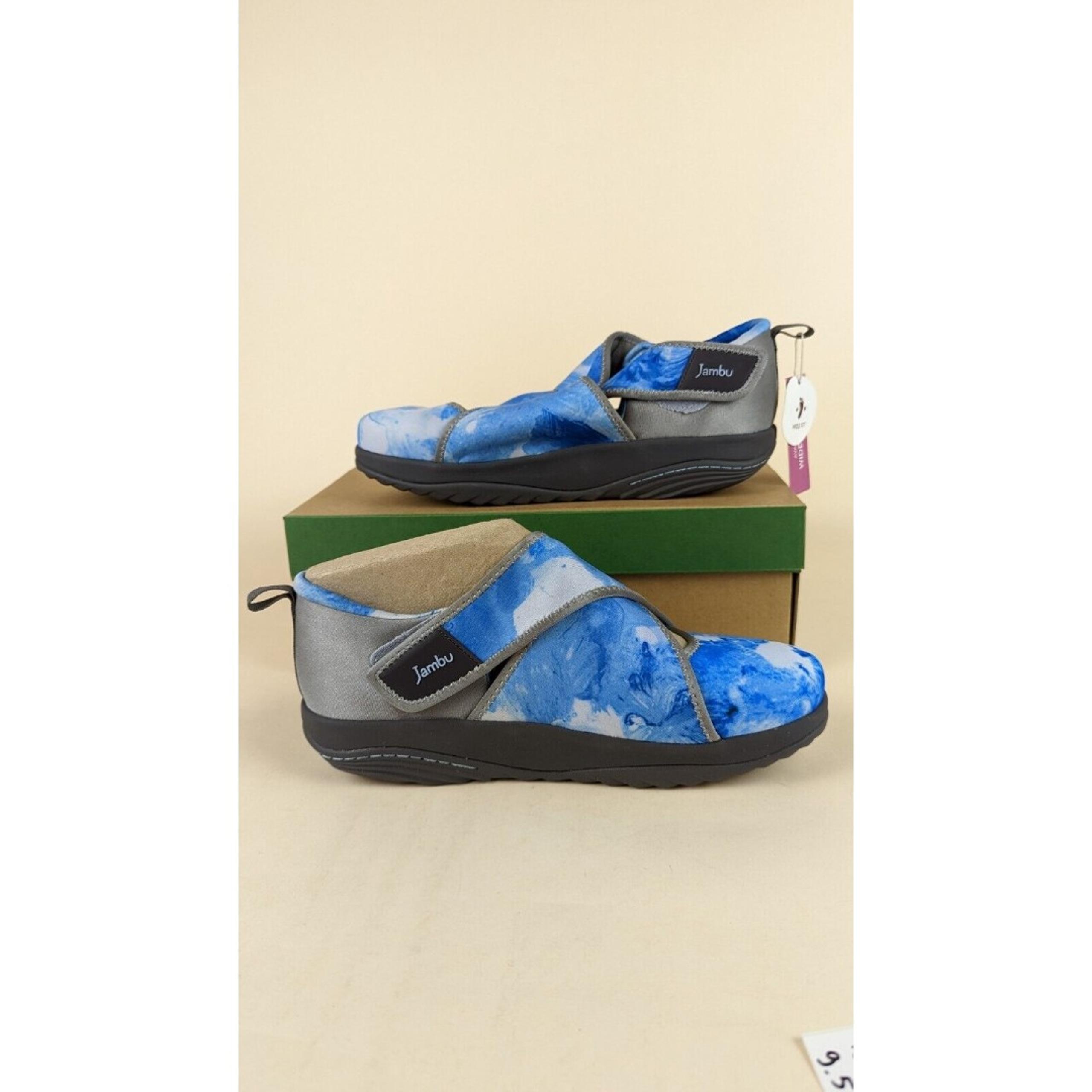 Jambu Millie Vegan Walking Shoes Womens 9.5 W Blue Tie Dye Print Casual NWB