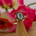 Vintage 1992 9ct Sapphire & Diamond Double Halo Navette Cluster Ring