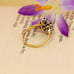 Vintage 1992 9ct Sapphire & Diamond Double Halo Navette Cluster Ring