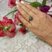 Vintage 1992 9ct Sapphire & Diamond Double Halo Navette Cluster Ring