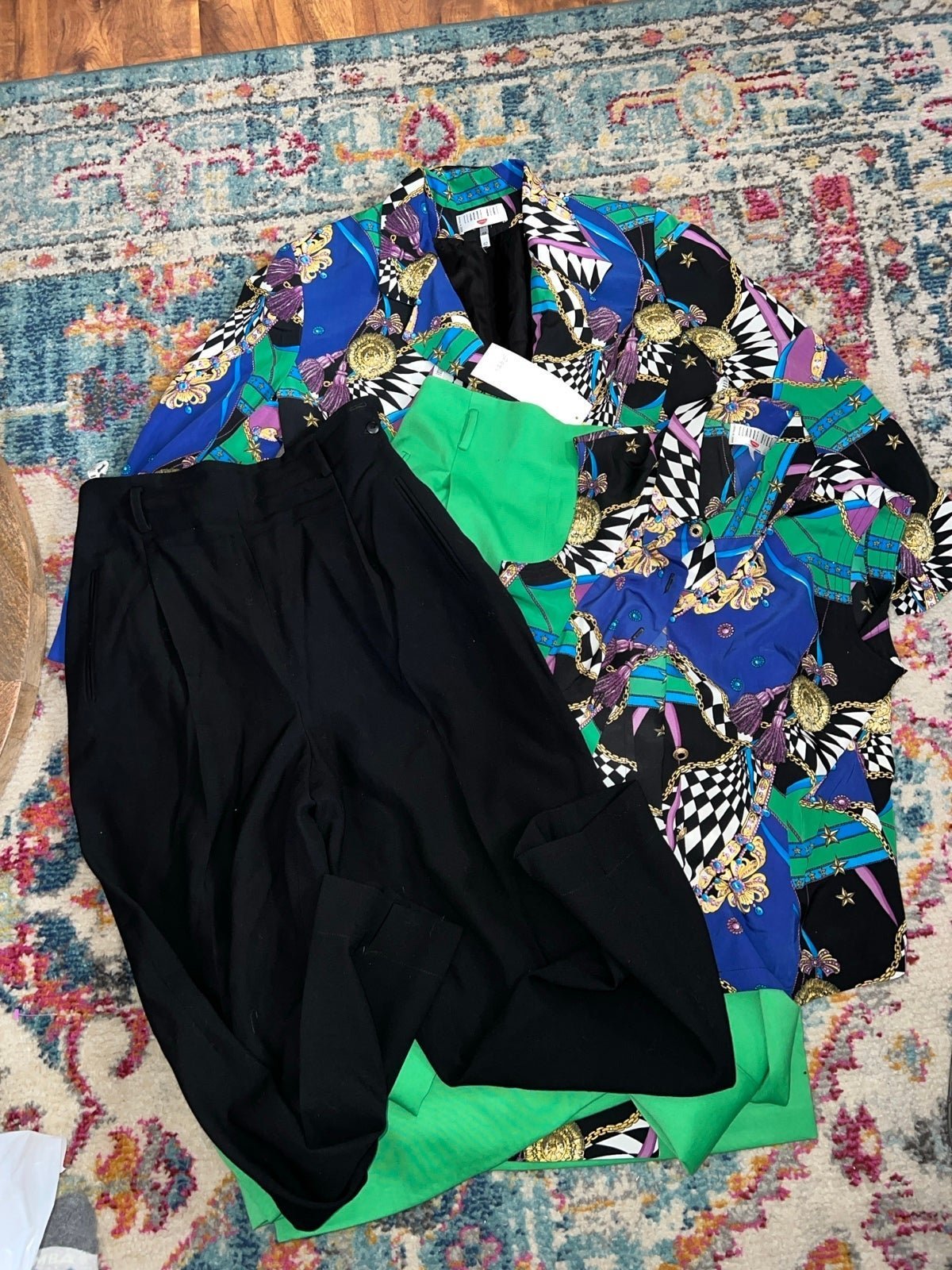 Vintage 80's Claude Bert Paris blazers pants blouse skirt set M/L 42 pants women
