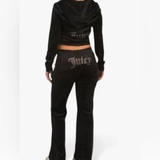 JUICY COUTURE BLACK LIQUORICE OG BLING RHINESTONE VELOUR TRACKSUIT SWEATSUIT NWT