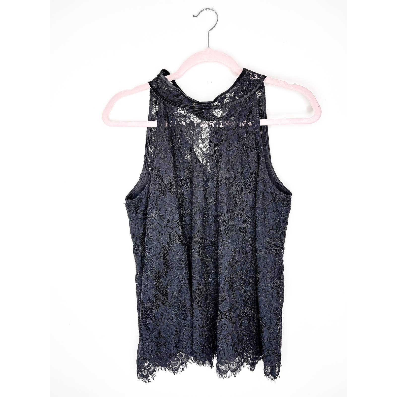 Generation Love Lace High Neck Halter Blouse in Black