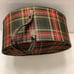 Vintage Plaid Tartan Round Hat Traveling Train Case Zip Closure Carrying Handle