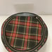 Vintage Plaid Tartan Round Hat Traveling Train Case Zip Closure Carrying Handle