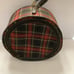Vintage Plaid Tartan Round Hat Traveling Train Case Zip Closure Carrying Handle