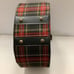 Vintage Plaid Tartan Round Hat Traveling Train Case Zip Closure Carrying Handle