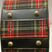 Vintage Plaid Tartan Round Hat Traveling Train Case Zip Closure Carrying Handle