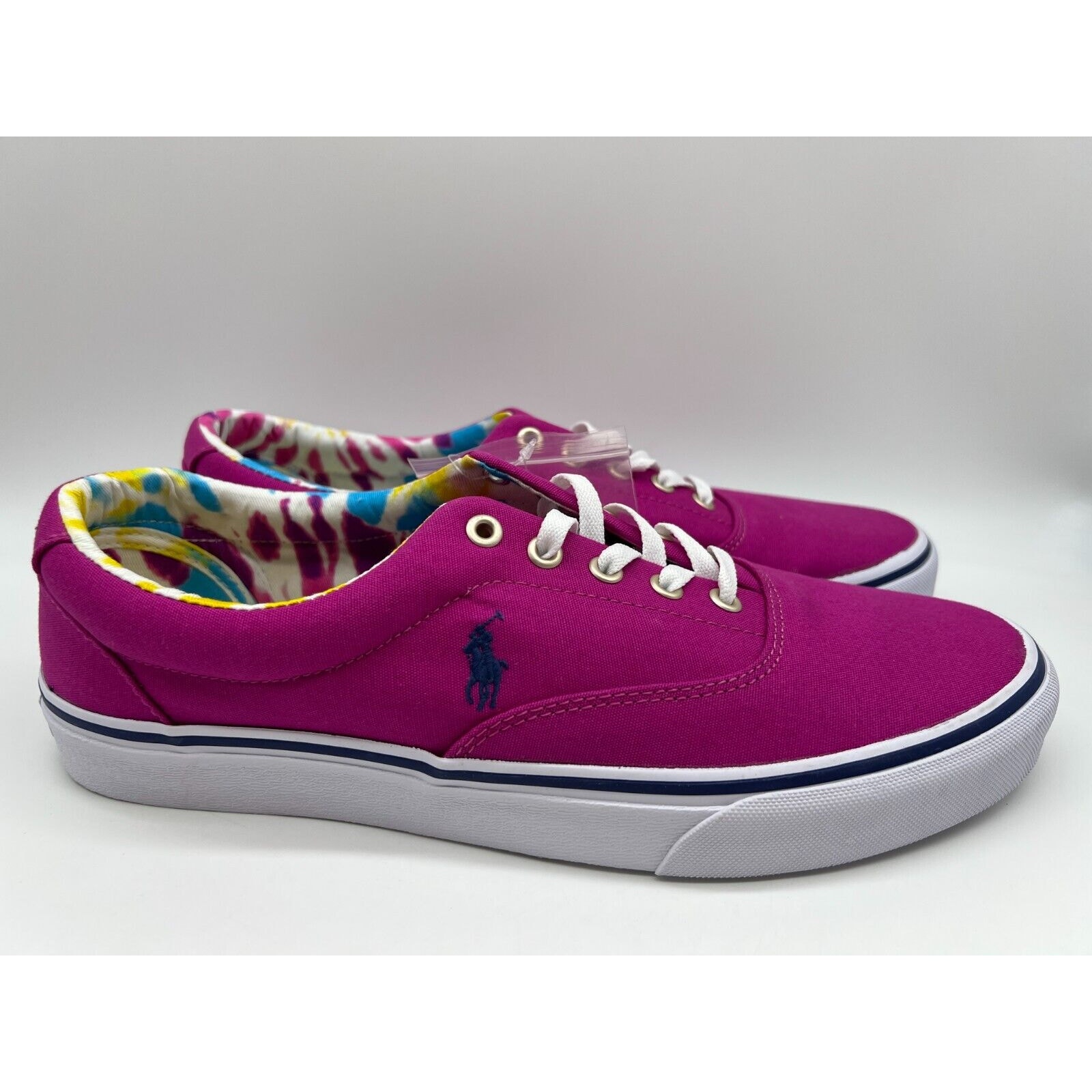 Polo Ralph Lauren Men’s Keaton-Pony Lace Up Canvas Sneaker Vivid Pink 11 NEW