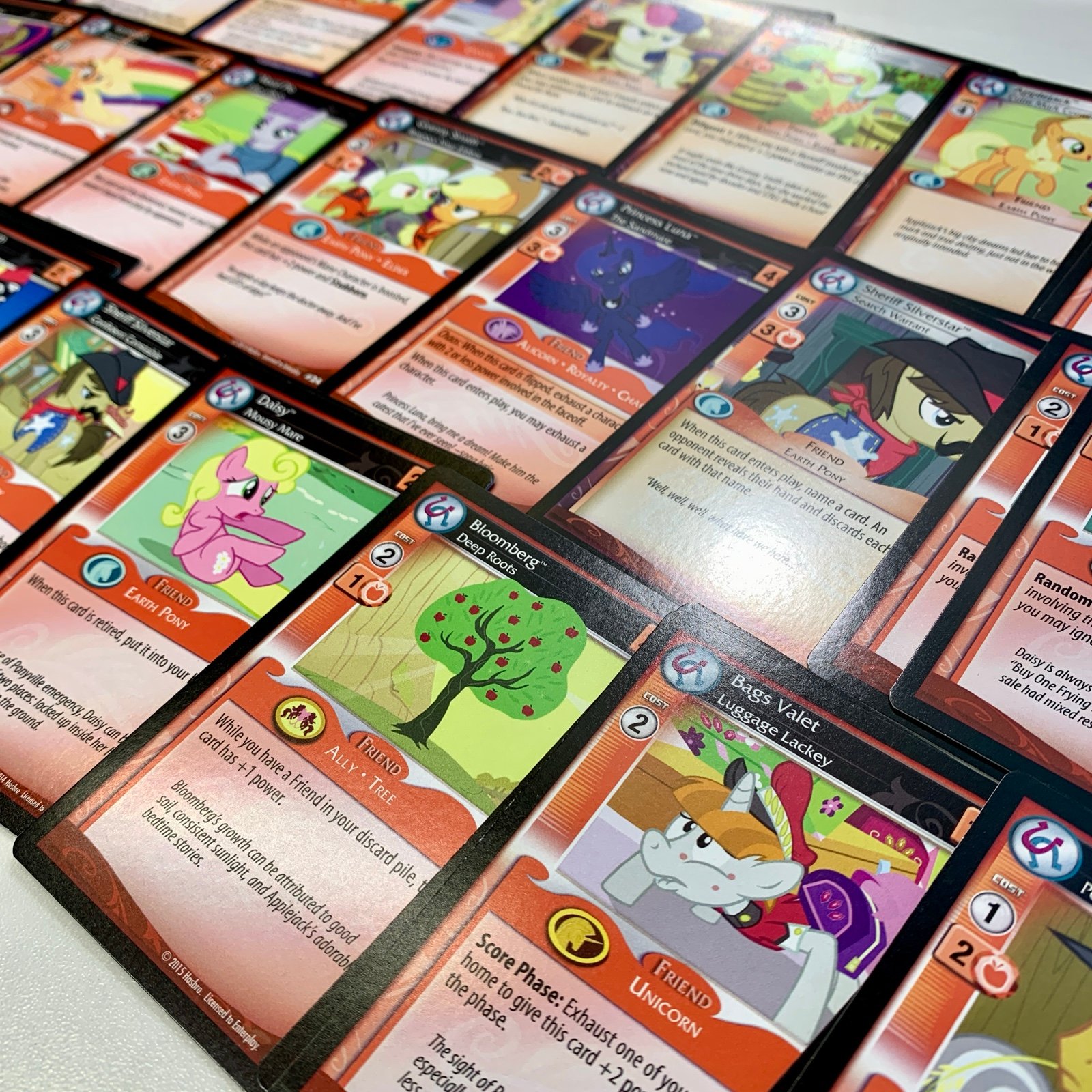 My little pony applejack themed trading card game lot - mlp TCG W 10 foil cards