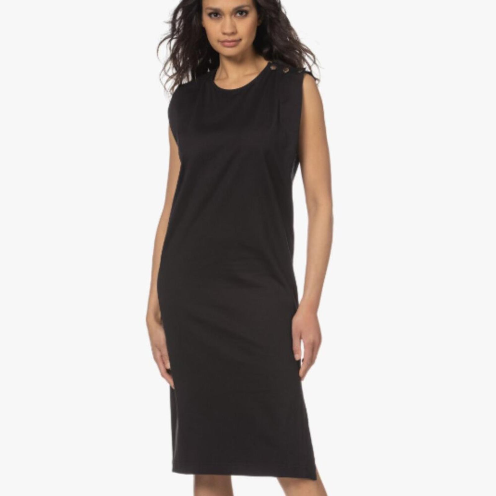*Rare* Vanessa Bruno Apollonia Organic Cotton Black Minimalist Midi Dress Large