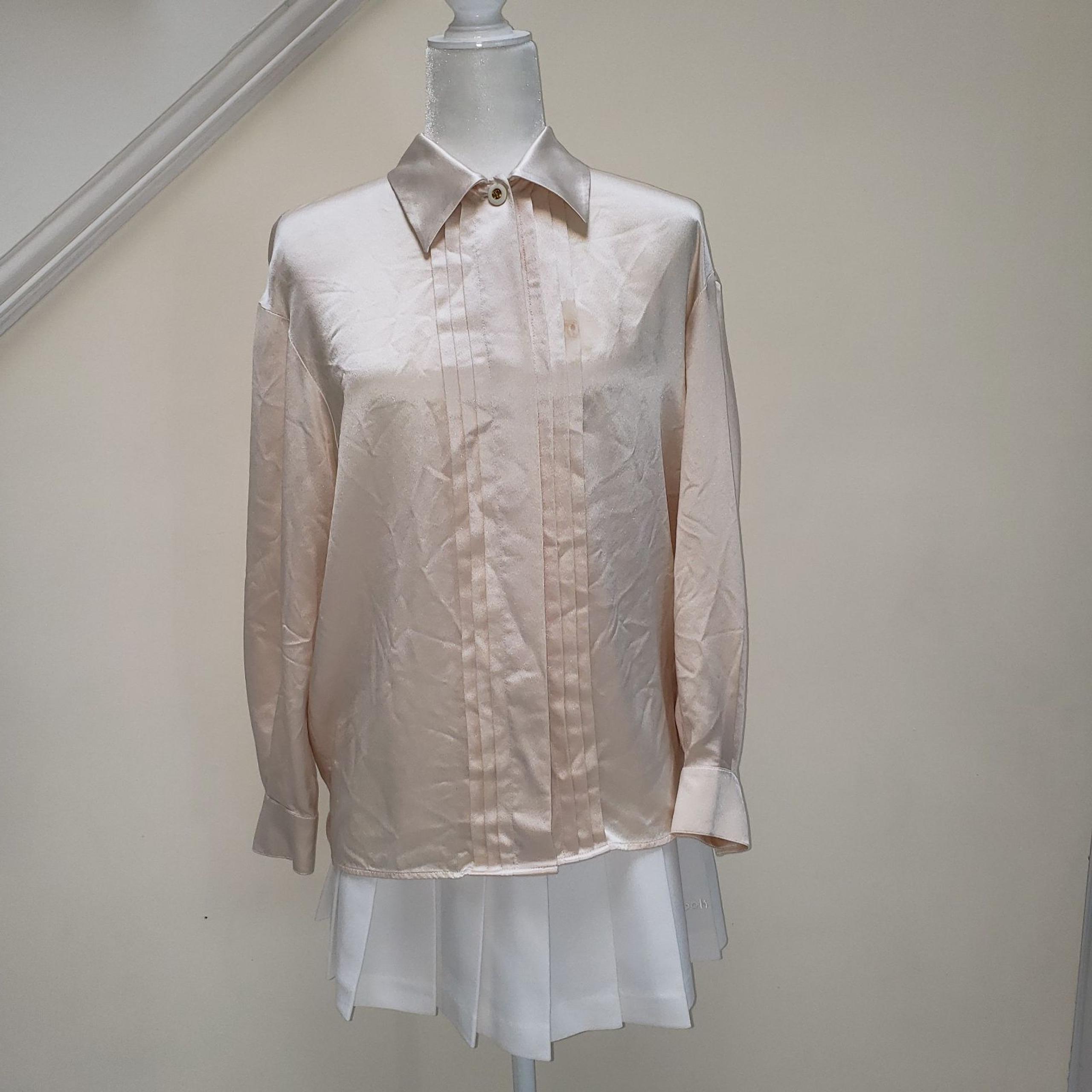 St. John Satin Button Down Shirt