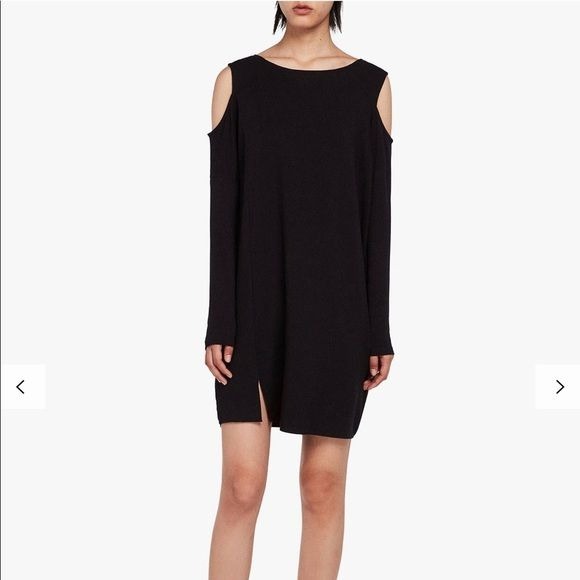 70% Off - AllSaints Cold Shoulder Dress Black Long Sleeve Open Shoulders Size Large - New Year's Savings Spectacular:£28[hoWomen_4837697ua]