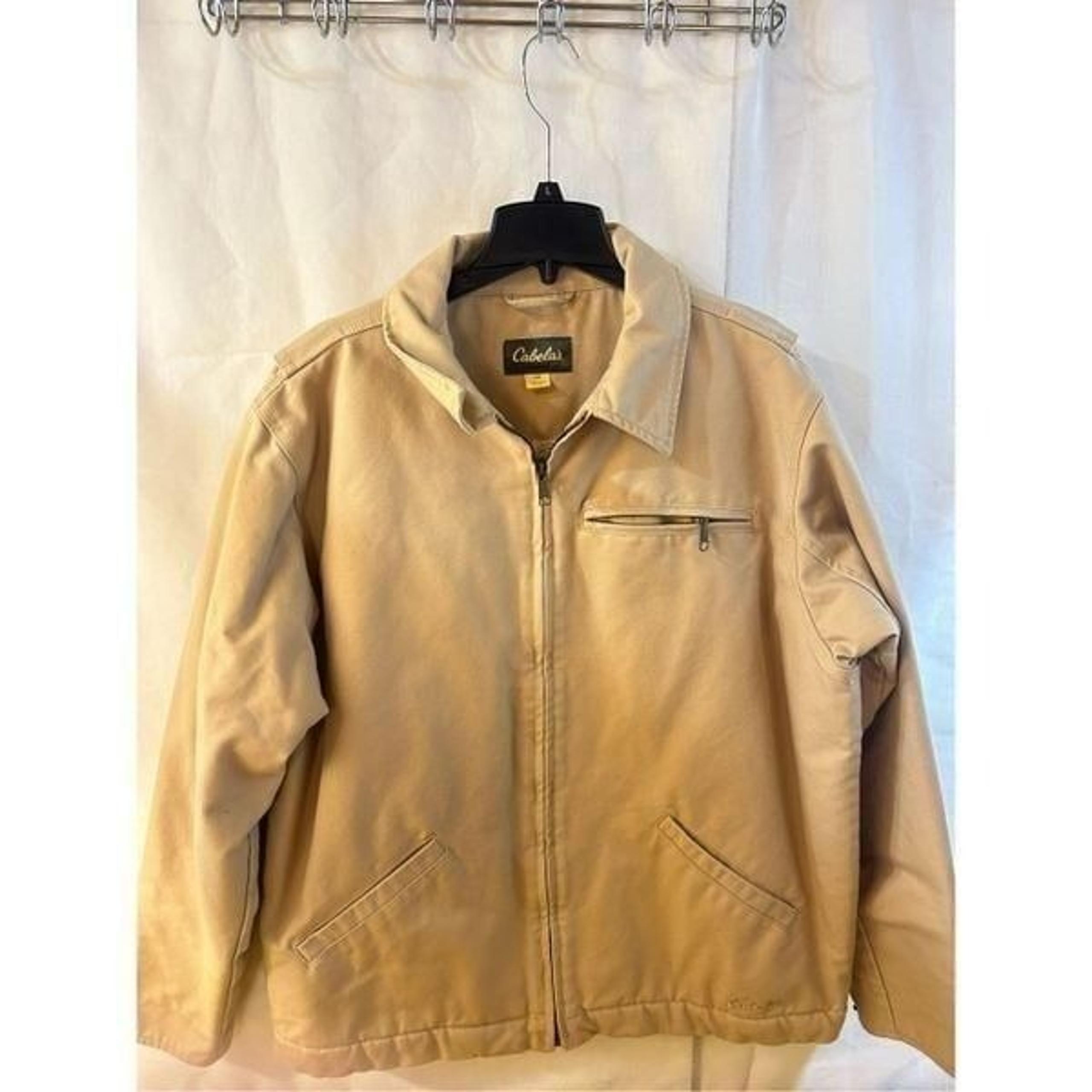 Cabela Mens large duck brown zipper jacket Thinsulate faux sherpa lined rn#56835