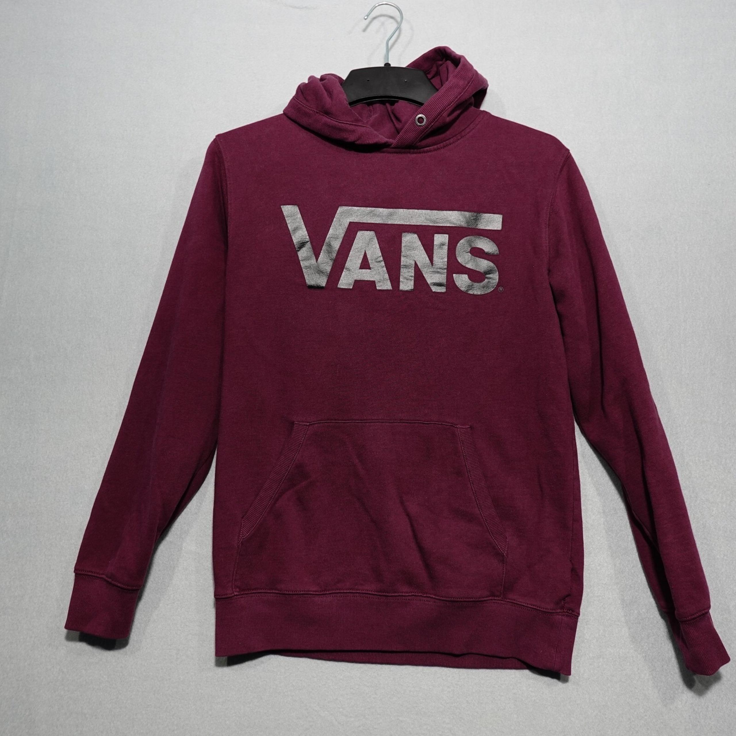 Vans Pullover Hoodie Classic Fit Burgundy Sweatshirt Top Mens Size Small