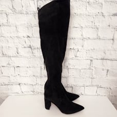 Marc fisher knee high boots Sz 8.5m black 3.5 heels A31