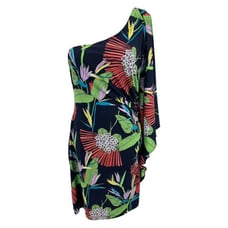 NWT Trina Turk Tropical Print One Shoulder Dress
