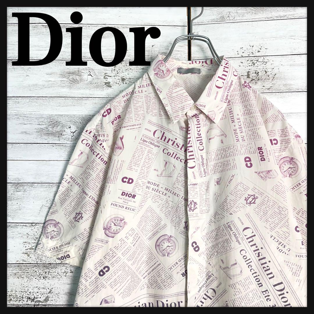 10853 [Excellent Condition - Collaboration] Dior x Daniel Arsham ☆ Newspaper Shirt
