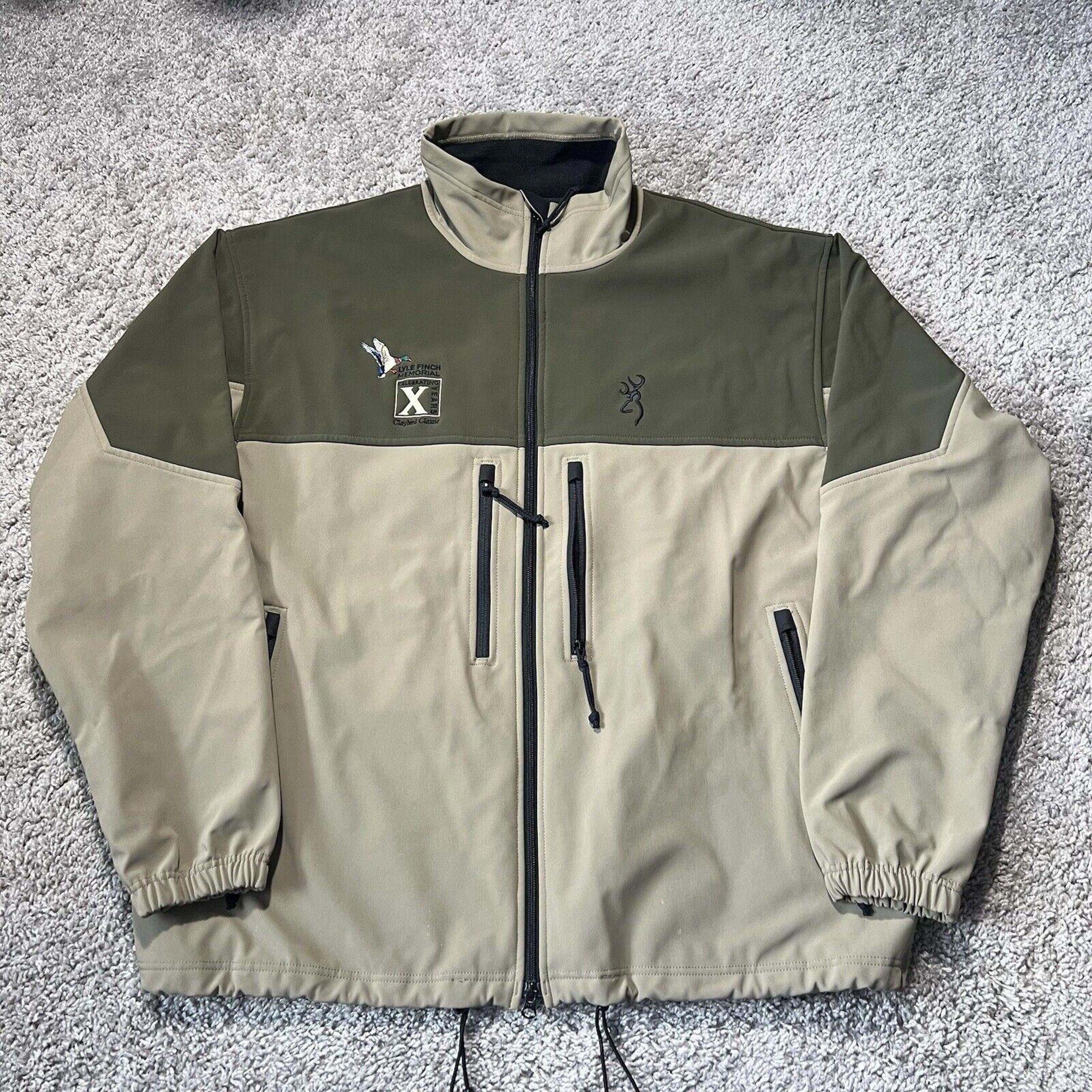 Browning Mens Softshell Windbreaker Jacket Coat Beige Green 2XL Hunting