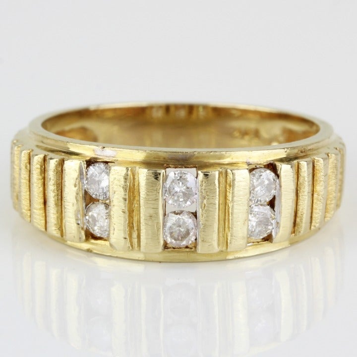 14K Yellow Gold Vintage Diamond Band Ring