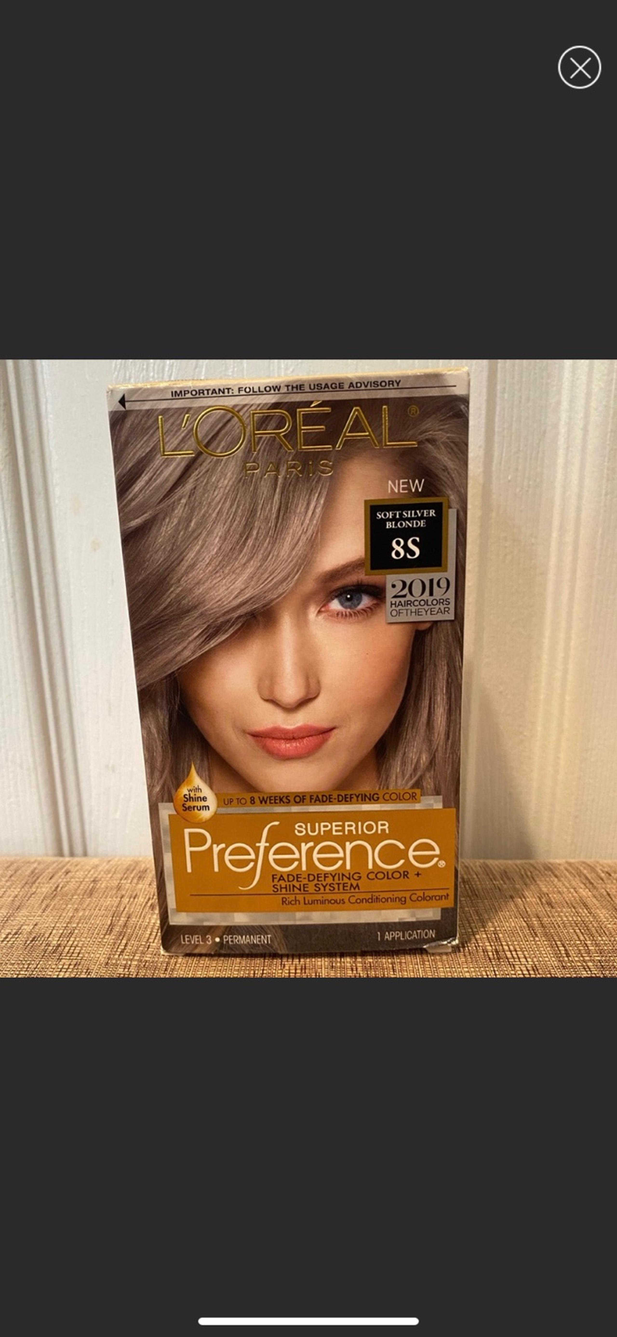 L’Oreal Paris Superior Preference Hair Color, 8S Soft Silver Blonde. New without
