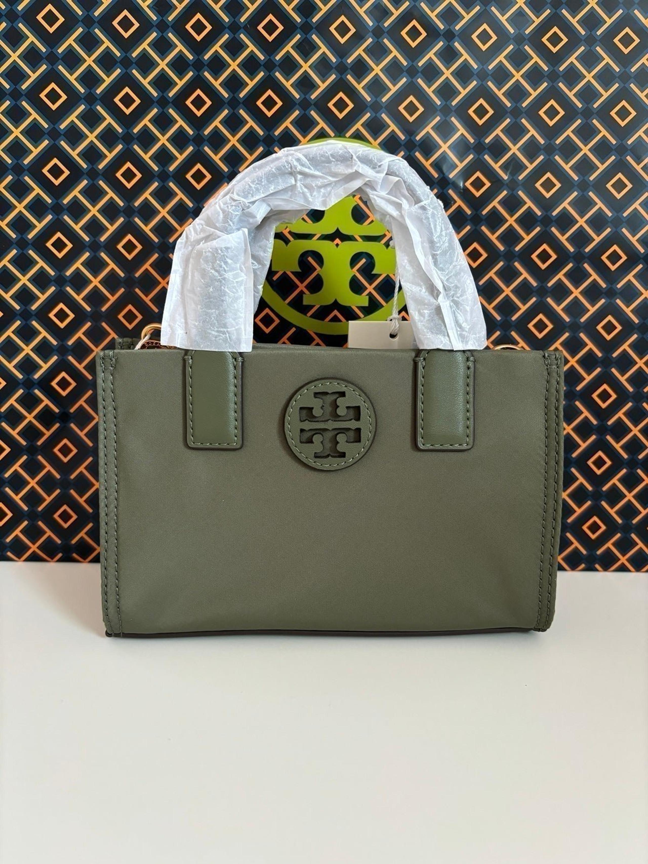 Tory Burch Ella Nylon Mini Tote Crossbody Bag Palm Leaf