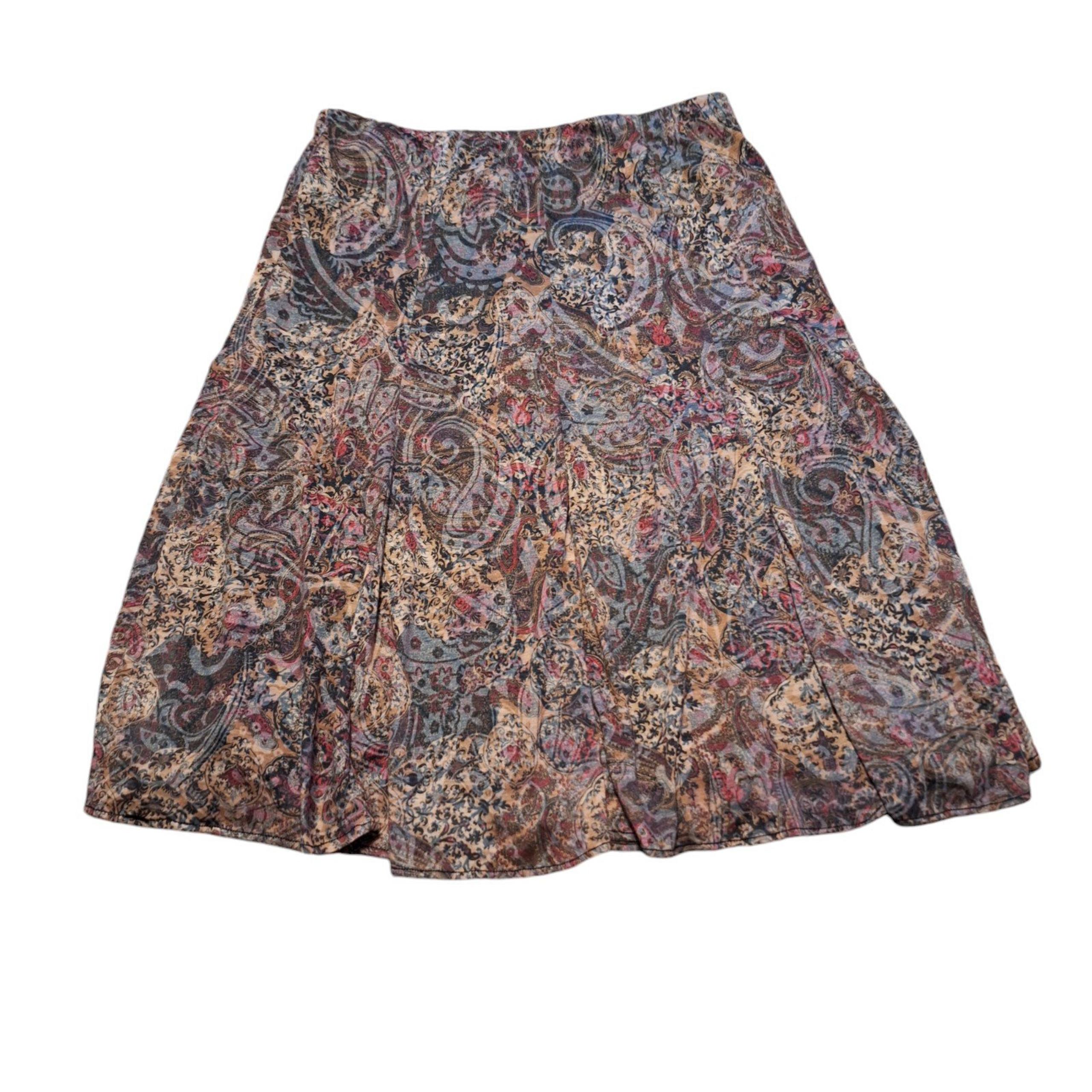Vtg Requirements Large A Line midi skirt fairy Whimsigoth paisley Fall
