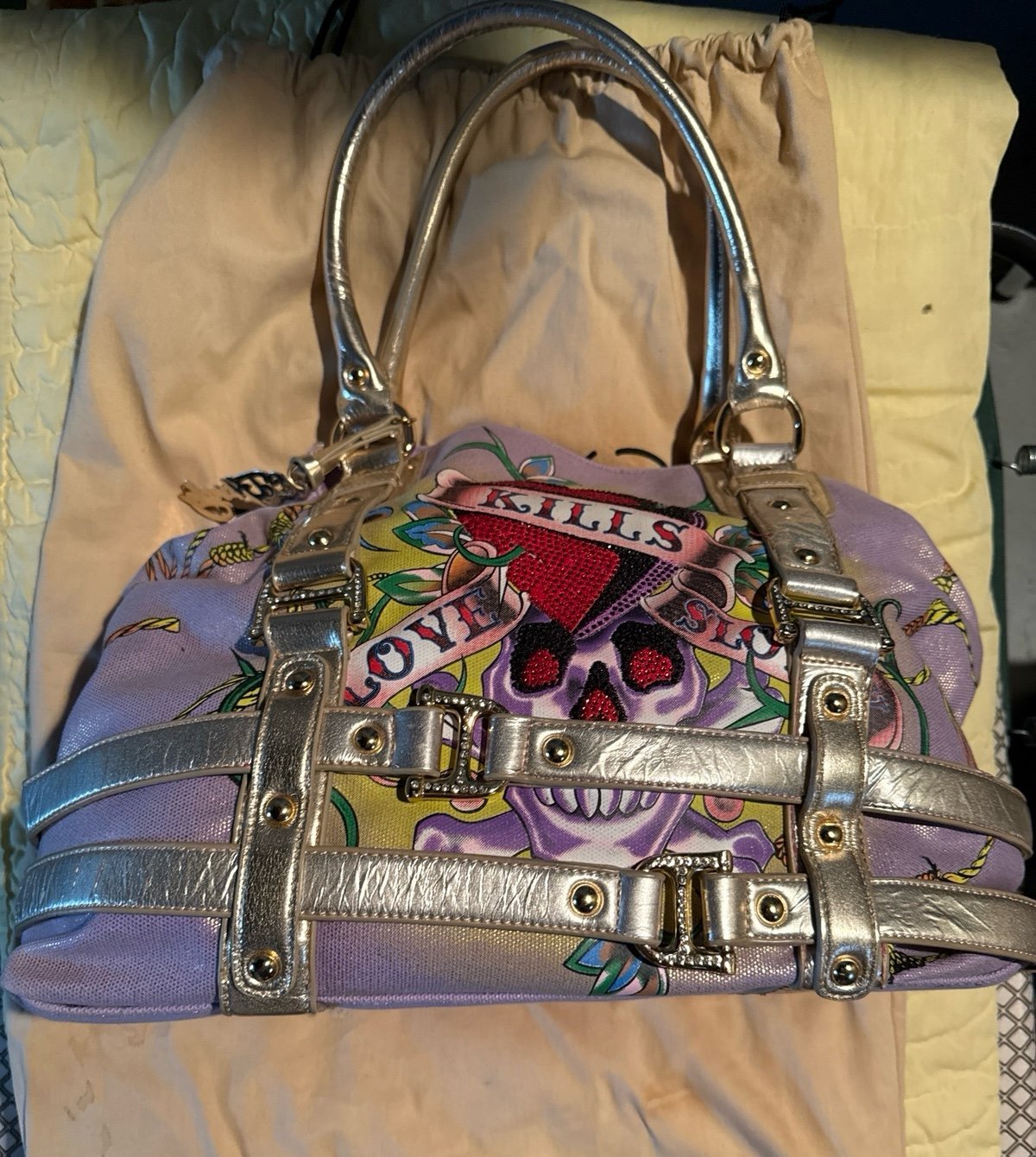 Vintage Ed Hardy Purple Handbag