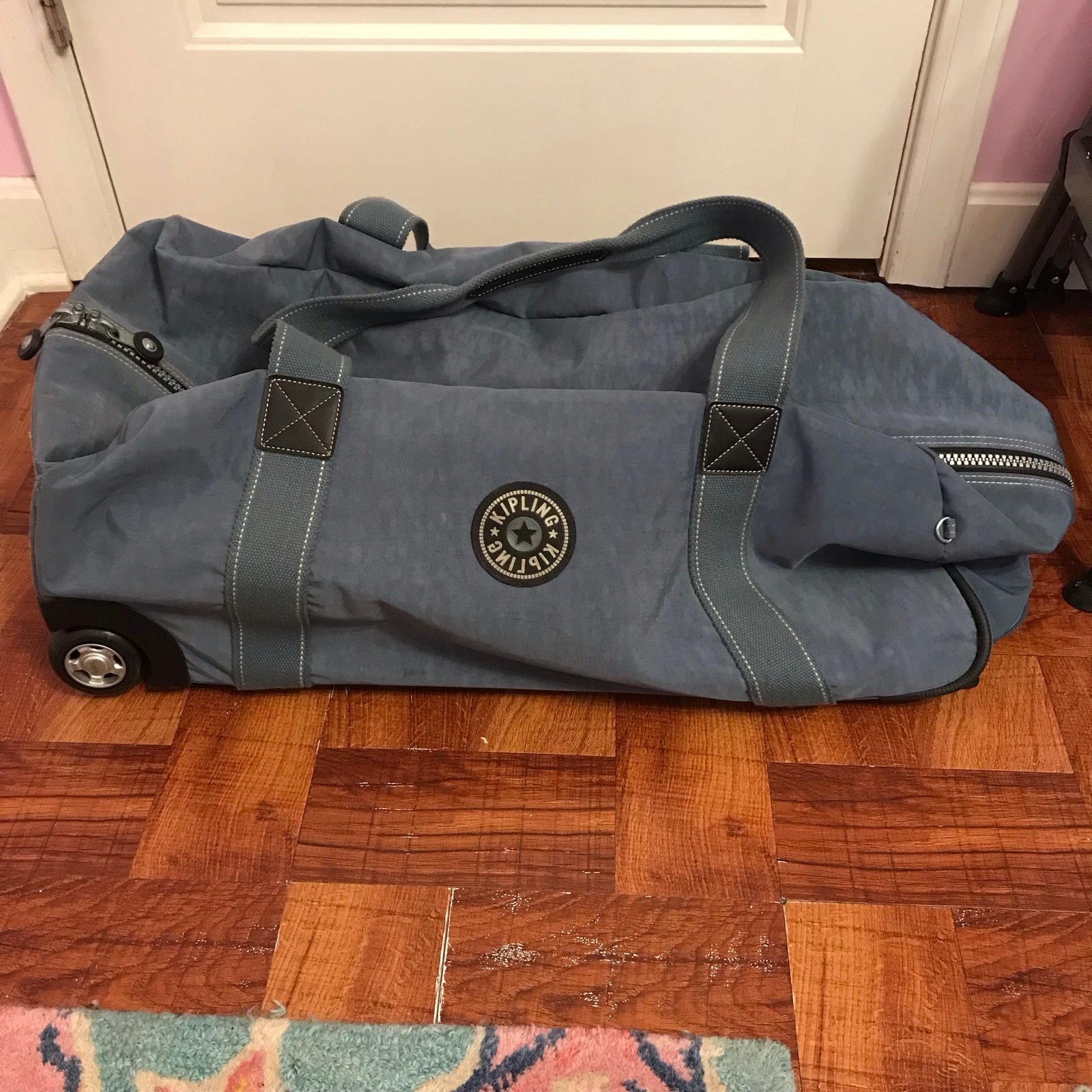 Kipling Blue Rolling Luggage Travel Bag