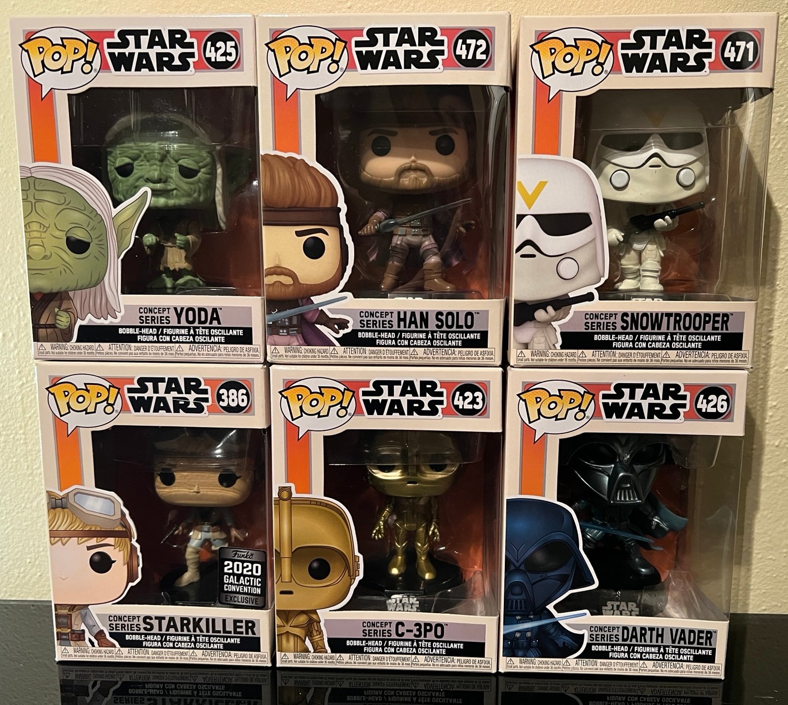 FUNKO POP! VINYL STAR WARS -CONCEPT SERIES LOT NIB 386, 423, 425, 426, 471 & 472