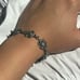 VINTAGE ADORABLE STERLING SILVER DETAILED FROG CHAIN BRACELET