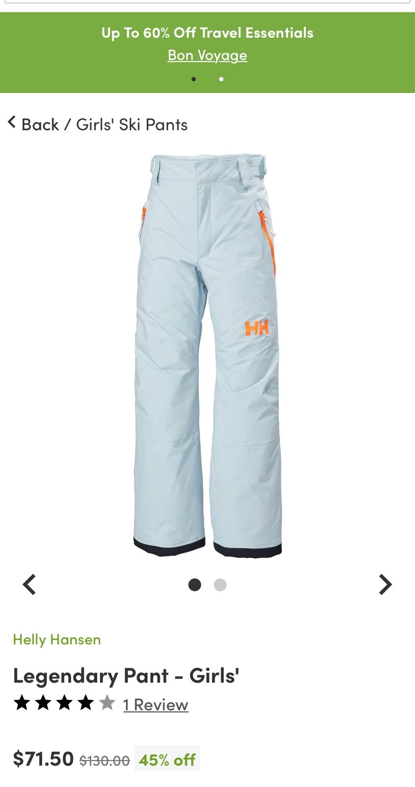*Brand New* Helly Hansen Jr Legendary Ski Pants (164cm / 14yo)