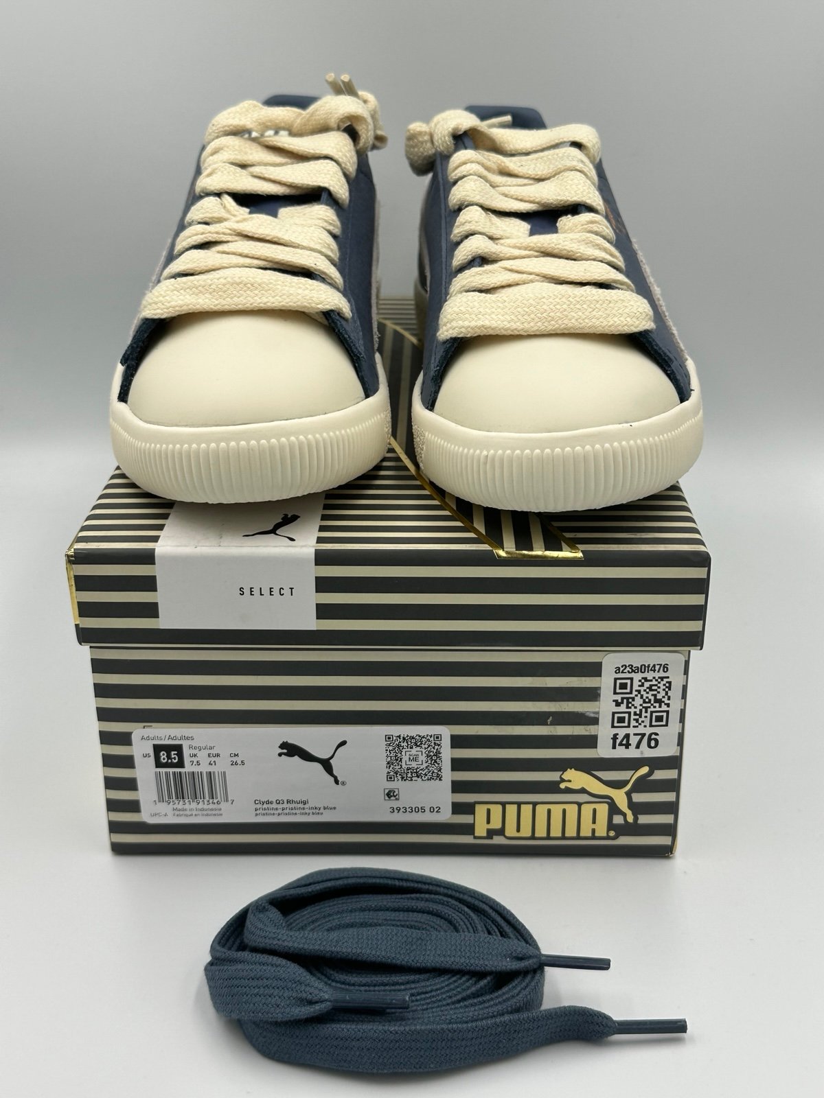 Puma Clyde x Rhuigi Pristine/Inky Blue Men’s 8.5 / Women’s 10 NIB / limited