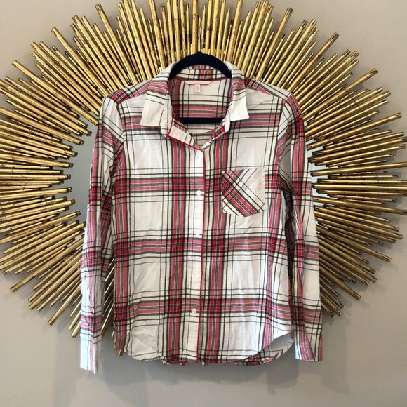 Victoria's Secret Gingham Red Pajama Top