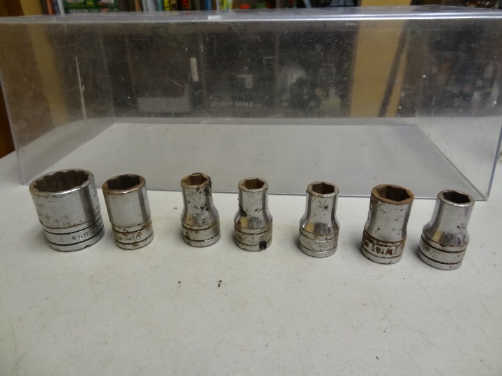 Lot of (7) SNAP ON TOOLS SOCKETS USA 1/2 DRIVE