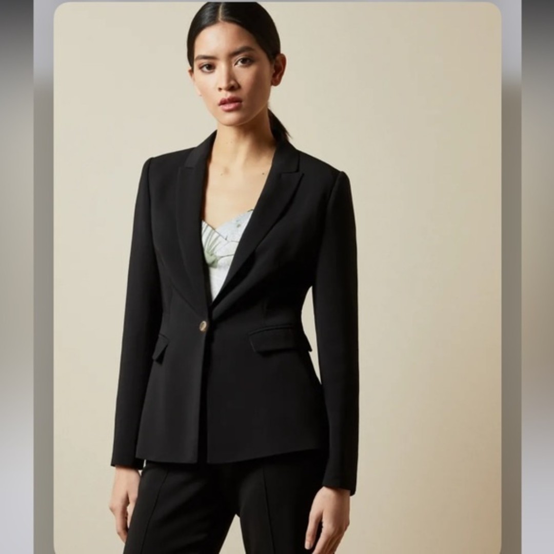 NWT 349 Ted Baker London Rrae Single Breasted Slim Tailored Jacket Sz 12