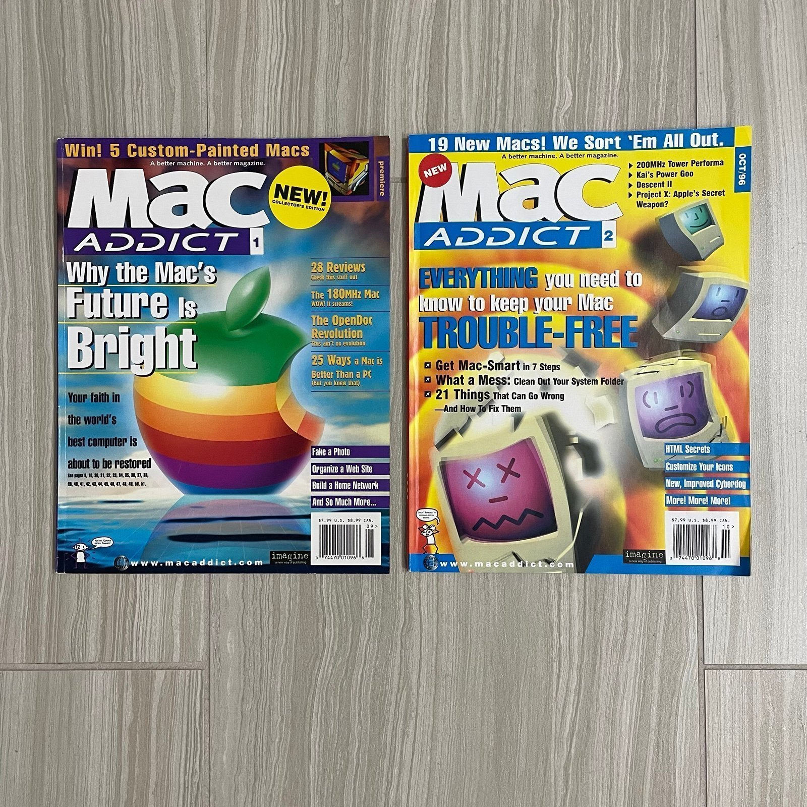 Mac Addict Magazine ~ Premiere Issue and Issue 2 ~ Sept/Oct 1996 Collectibles