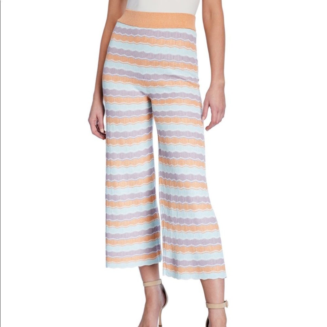 ALICE + OLIVIA Basil Knit Stretch Crop Pants XS Multicolor