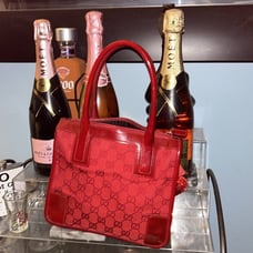 Authentic red MINIGucci canvass top handle bag Free shipping
