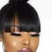 22 Full neat bangs none lace front human hair wig long