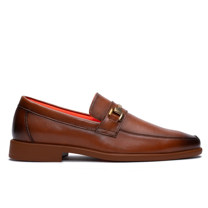 The Caprio L Cognac Men Fashion Leather Bit Loafer.