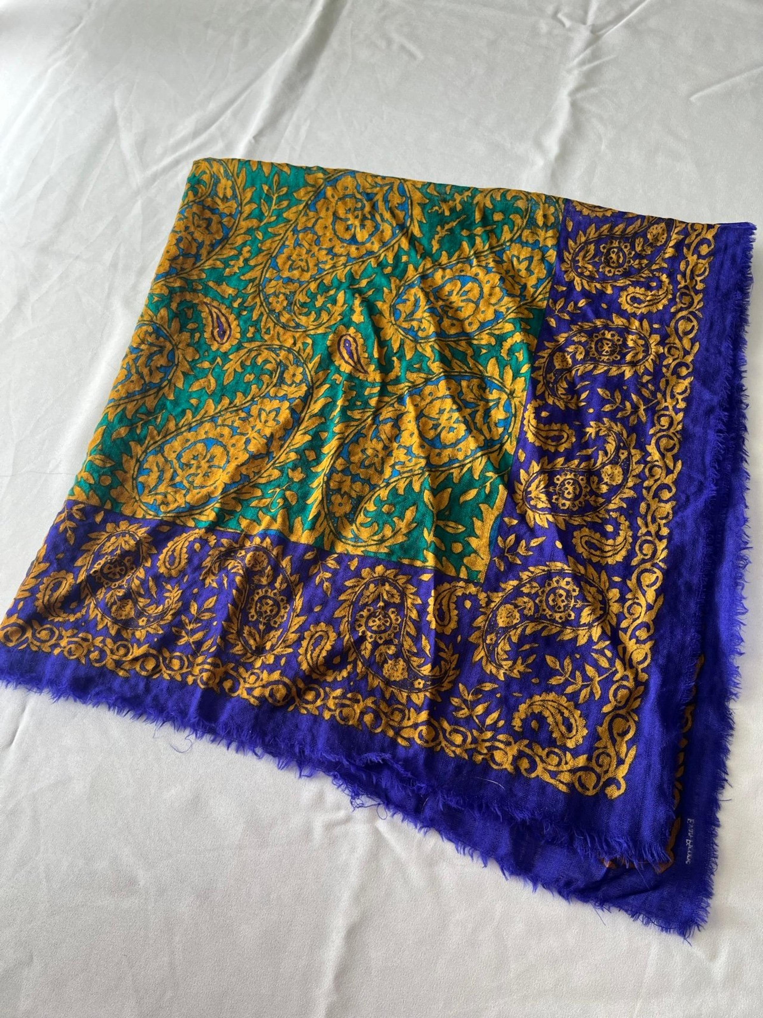Evan Picone Wool paisley print square scarf