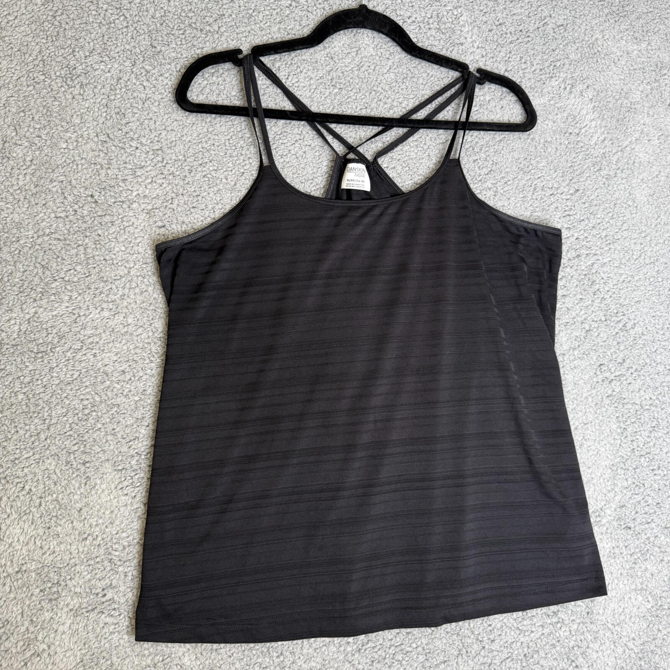 Danskin Now Active Tank Top Womens XL Black Striped