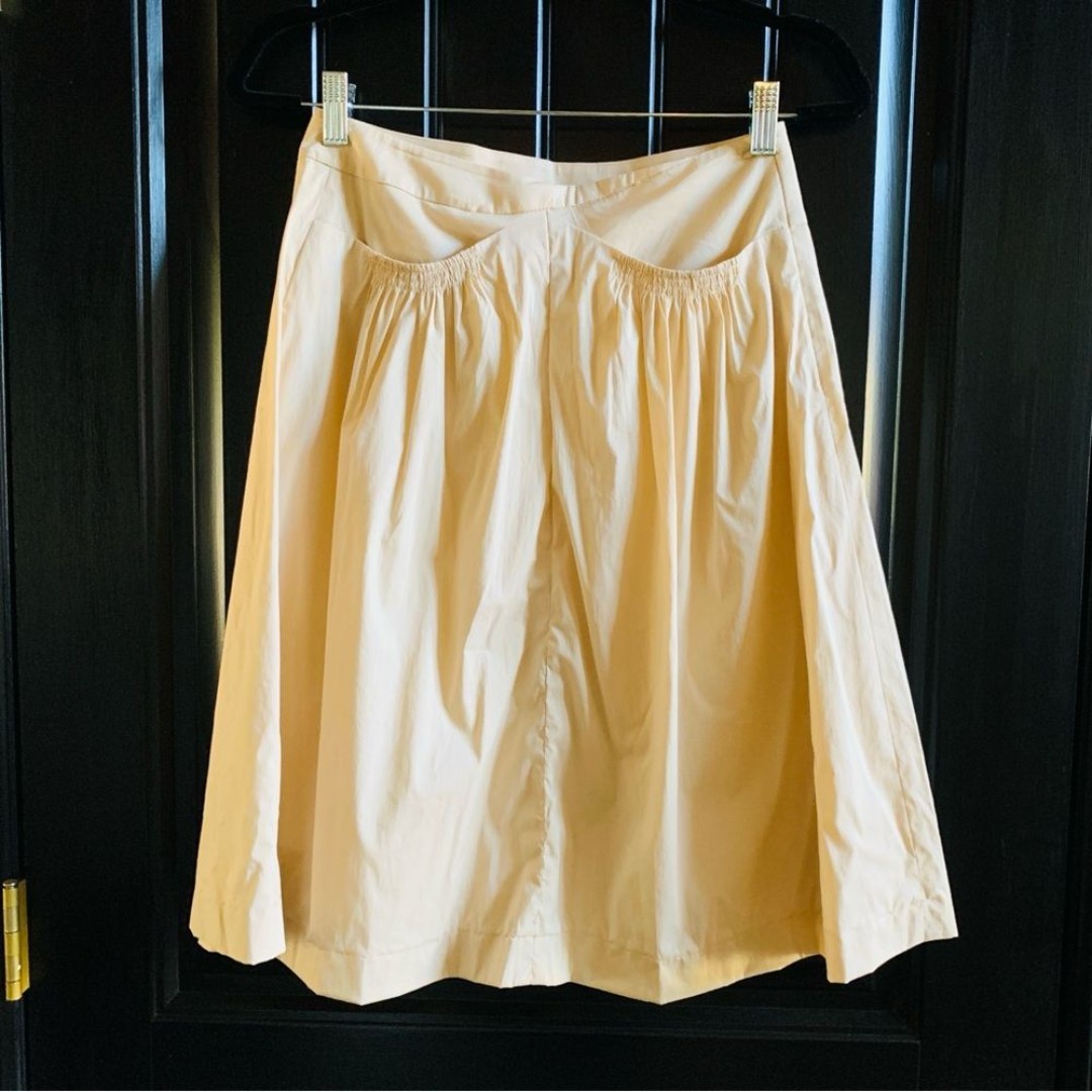 TSE Peachy Beige Front Pocket Silk Lined Casual Knee Length Skirt | Size 10