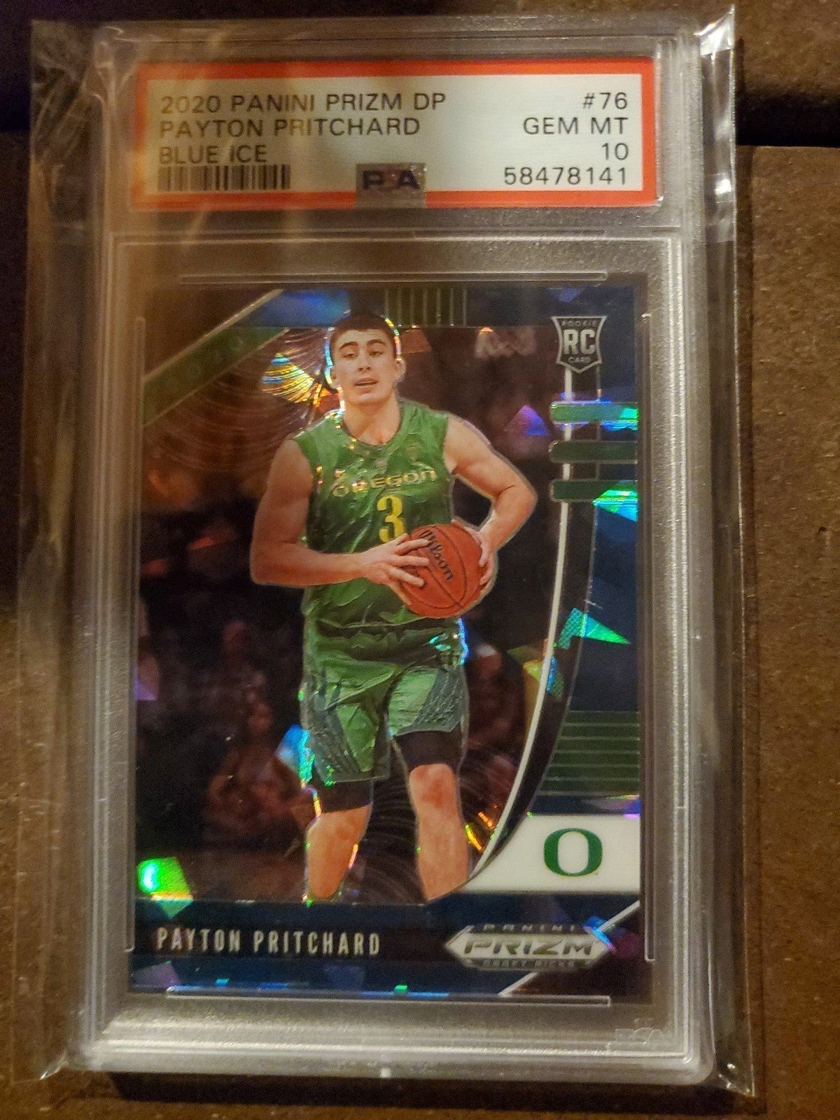 PAYTON PRITCHARD 2020 PRIZM DRAFT PICKS BLUE ICE PSA GEM MINT 10 NUMBERED #70/99