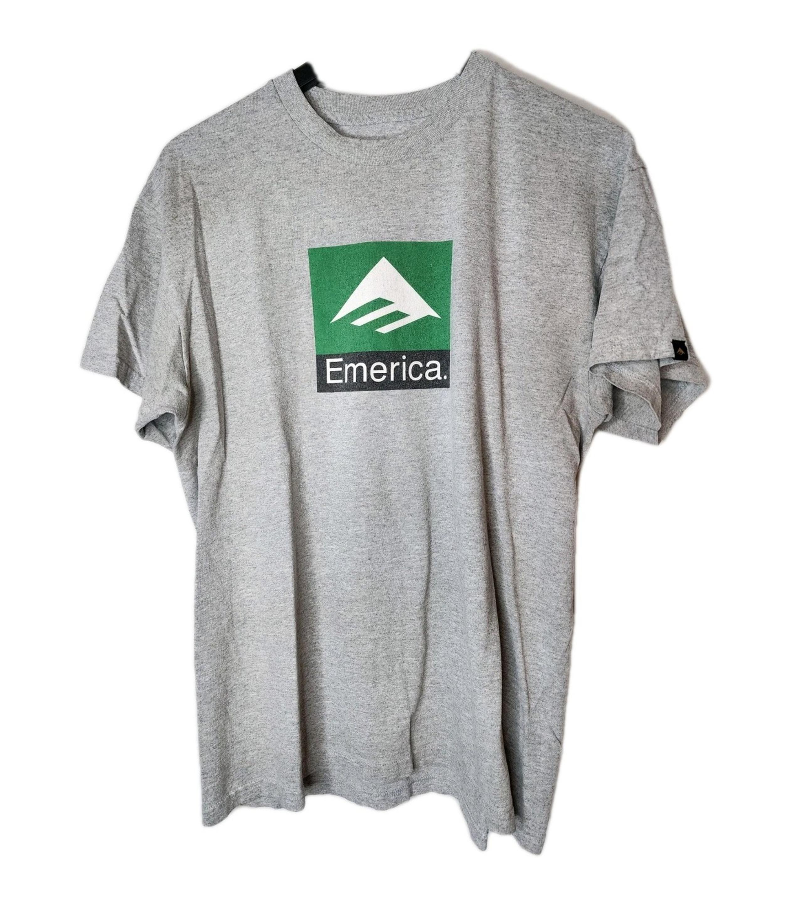 Grey Emerica Skateboards Classic Logo T-shirt Size L Skate Skating